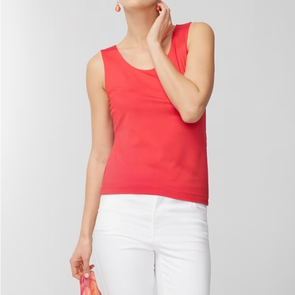 Chico’s Size 2 (12/14) NWOT Daiquiri Coral “Timeless Microfeel Tank” Top